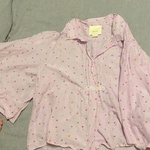 Mauve flowy cropped blouse, size small